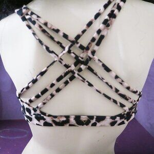 Victoria's Secret strappy back cheetah animal print spot sports bralette brown